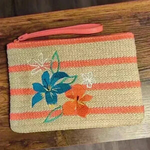 Vera Bradley Straw Wristlet Rainforest Lily Coral